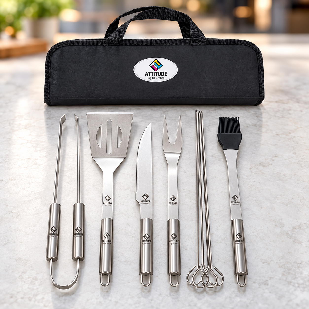 Kit Churrasco 9 Peças Maleta